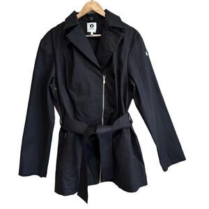 Snowman New York Belted Cotton Nylon Zip Up Jacket black L